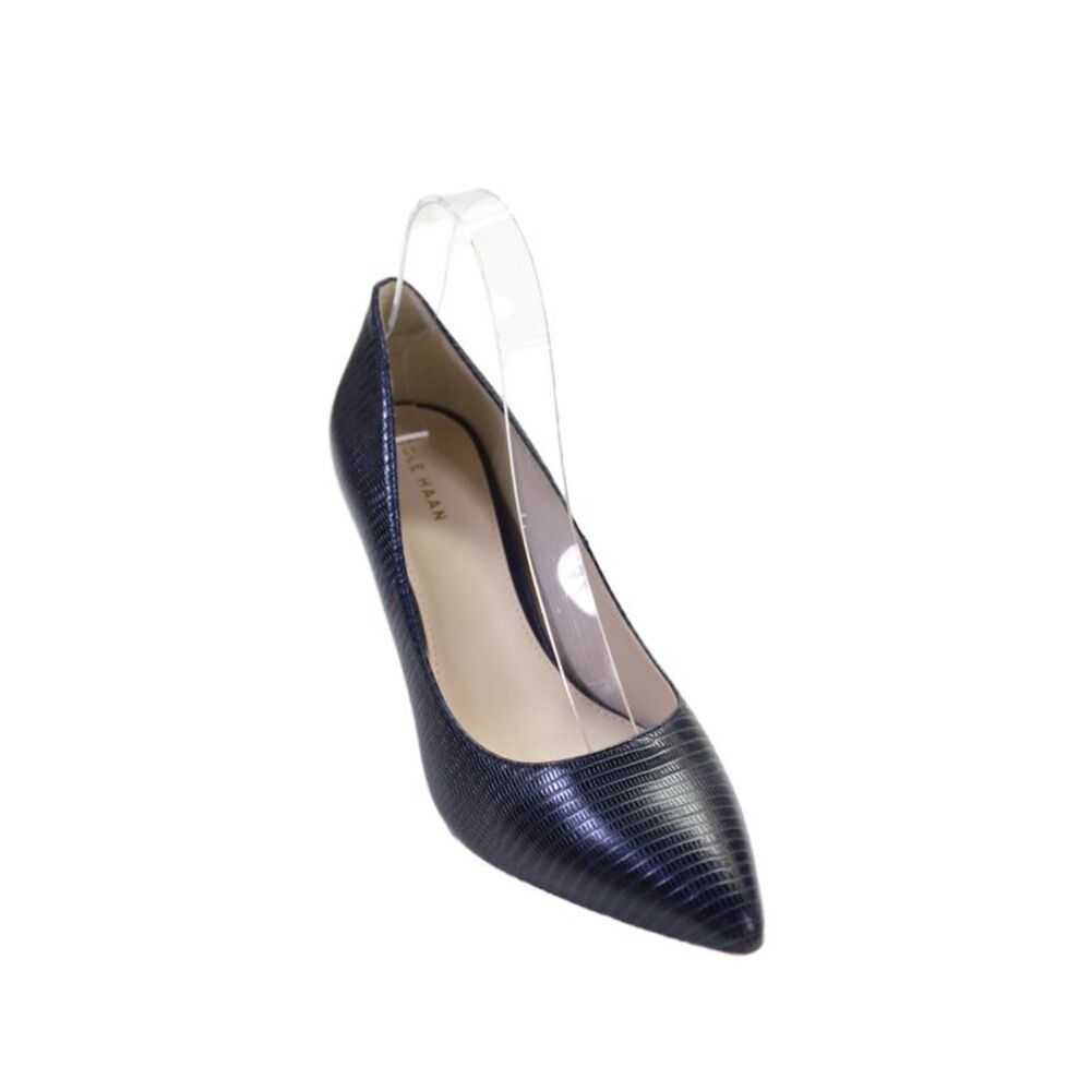 Cole Haan Womens Leather Striped Pointed Toe Pumps Blue Size 7.5
